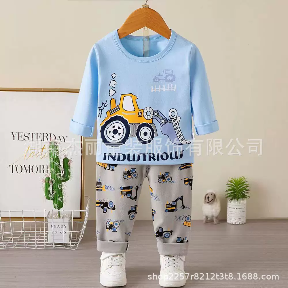 儿童长袖套装棉韩版外贸男童女秋睡衣宝宝秋季秋裤儿童服装批发