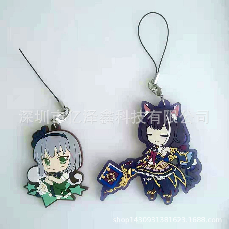 PVC软胶手机绳 海贼王Q版人物挂件 精美多样 来图定制