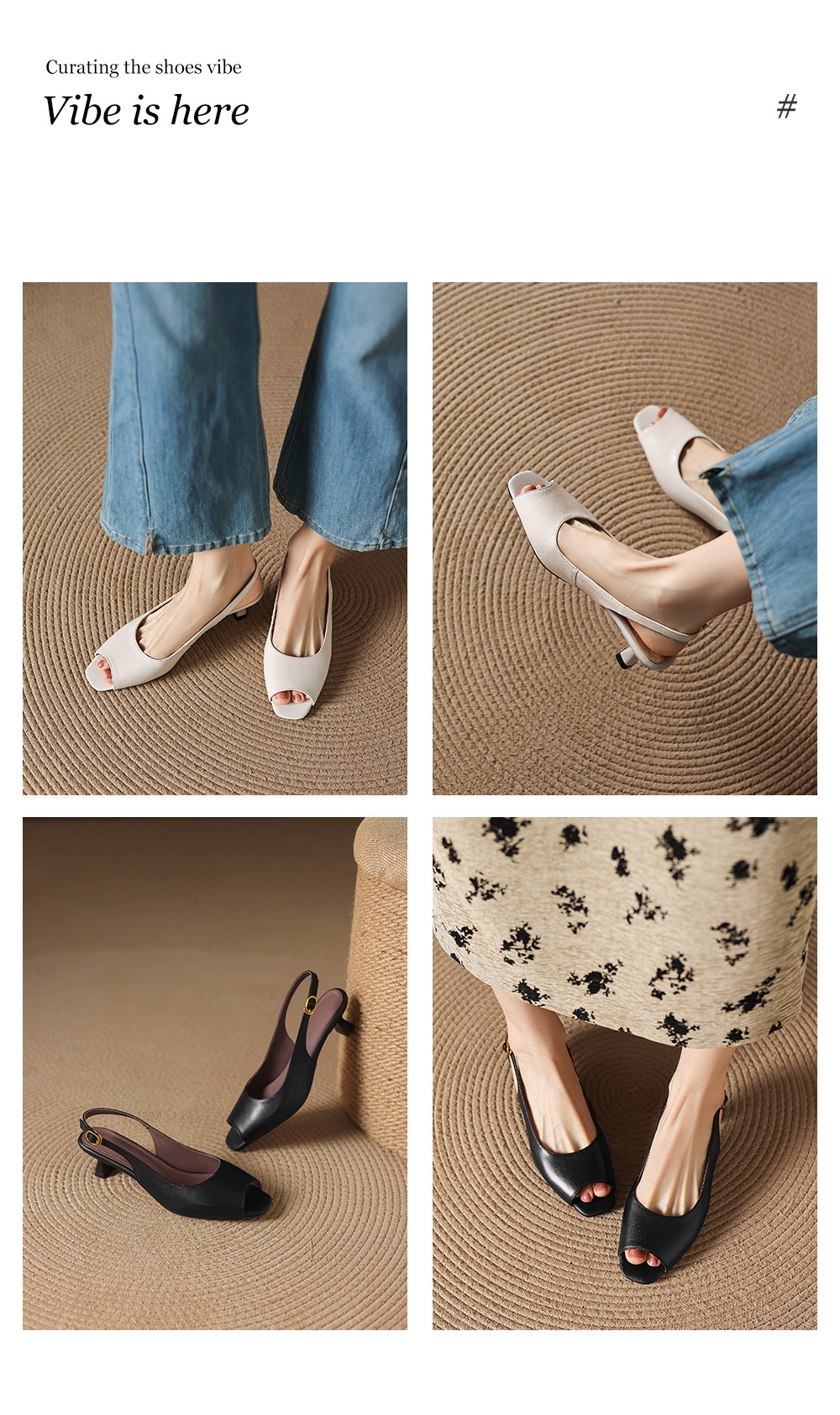 Sandal peep toe nữ gót vuông phong cách Hàn Quốc, quai ngang đơn giản, cỡ 34–42 — đen chi tiết 1