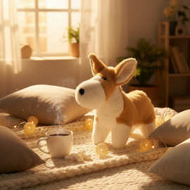 可爱卡通香香萌宠小狗狗毛绒玩具小马柯基猎虎梗公仔摆件玩偶礼物