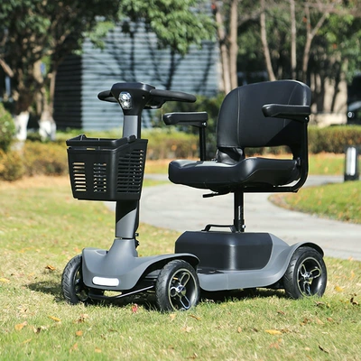 Elderly Mobility Scooter, Four-Wheeled Electric Vehicle for Disabled and Elderly, Small Household Electric Scooter, Low-Speed Folding Electric Vehicle (Qatlanan elektrik velosipedlər) - gray-24v-parent-child-double-seat-detachable-battery-500w-motor-20a-lead-acid-battery-approx-60-miles-range