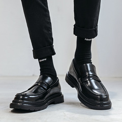 Spring and autumn casual men's shoes 2022 new beanie shoes men's slip-on leather shoes loafers trendy 3504-T