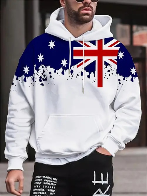 Transfronterizo 2025 nuevo estilo Amazon moda europea y americana casual patrón de estrella de cinco puntas suéter con capucha de manga larga MC15