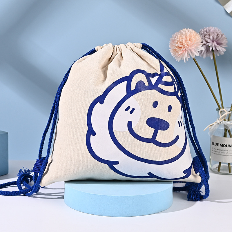 空白帆布收纳整理束口袋 广告宣传抽绳袋 玩具饰品印花礼品包装袋