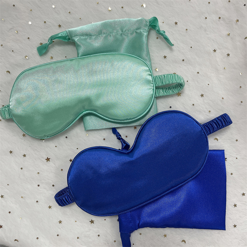 En stock máscara de ojo de seda artificial lazo bolsa nudo regalo de boda traje de seda sueño sombreado máscara de ojo