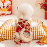 Китайская новогодняя одежда для собак, теплый двуногий жилет, костюм бишон фризе для маленьких собак и кошек, новогодний костюм Тан, одежда для домашних животных