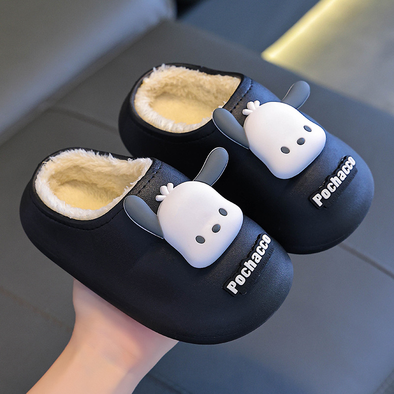 Sanliou zapatillas de algodón de invierno para niños impermeables y cálidas, bolsas de algodón anti-deslizante, bolsas de bebés de lana, zapatillas de algodón para hombres y mujeres