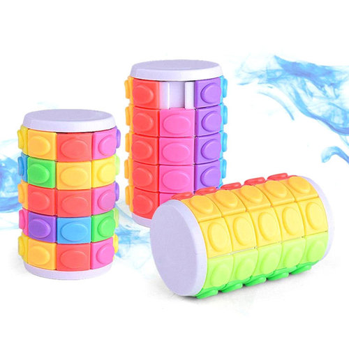 Amazon best-selling 3D rotating cylindrical magic cube children's intelligence sliding tower stress relief magic cube gift toy