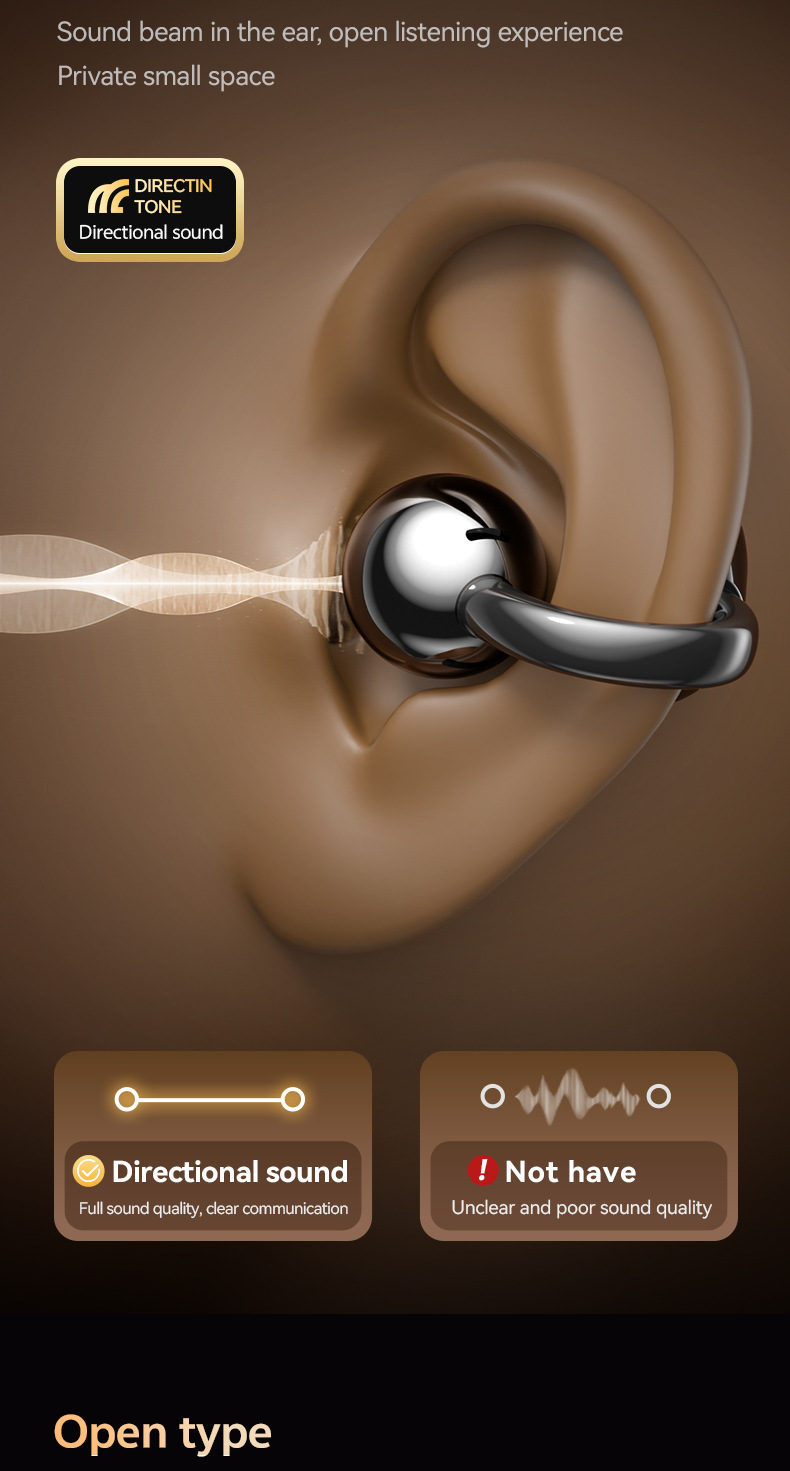 M110 AI Real-time Translation OWS Clip Type Not In Ear Bone Conduction Intelligent Bluetooth Headset_voghion.com