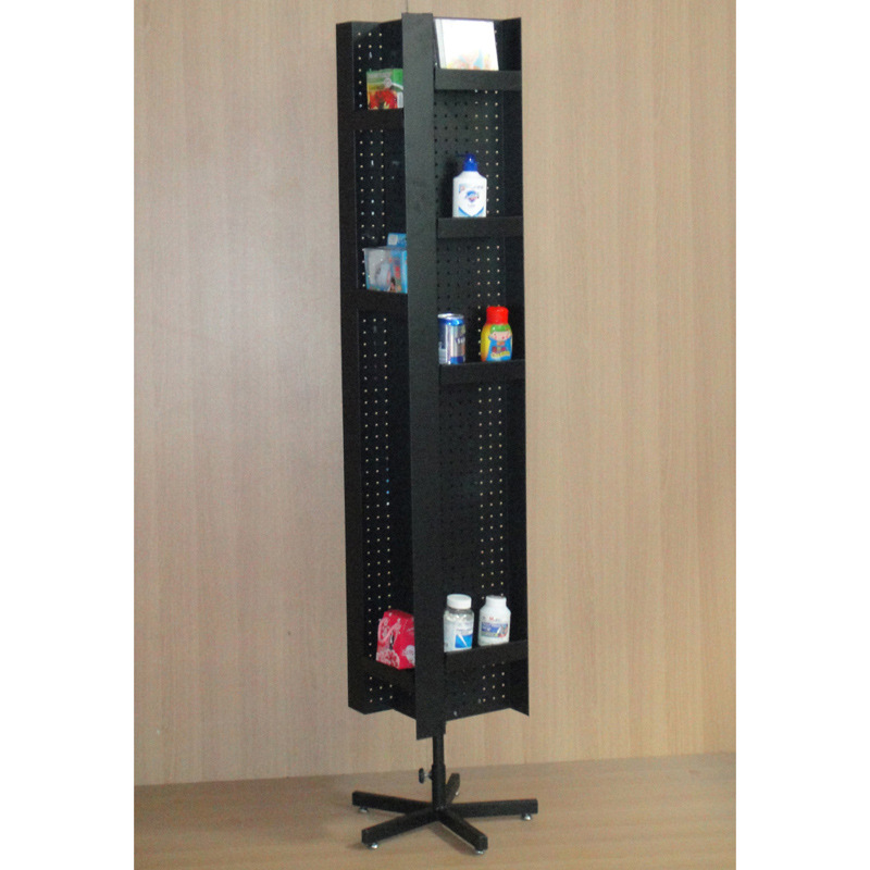孔板展示架 洞洞板陈列架 旋转钣金促销架 立式展示架 金属孔板架