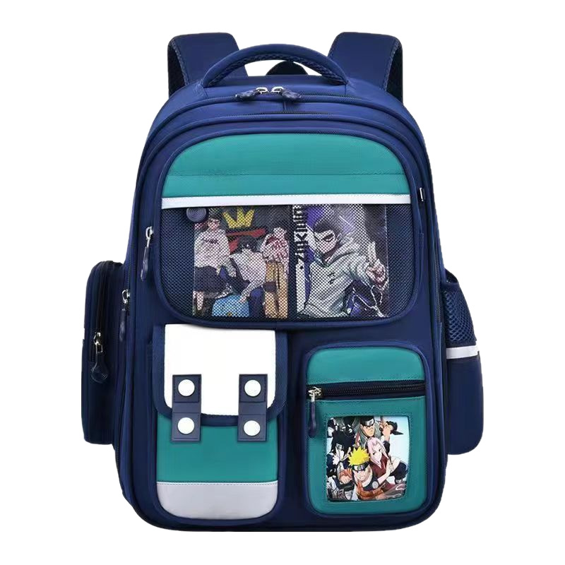 Naruto Kullo lindo alivio de la carga mochila de la columna escolar estudiante de la escuela primaria masculino uno, dos, cuatro y seis años mochila de dibujos animados de gran capacidad