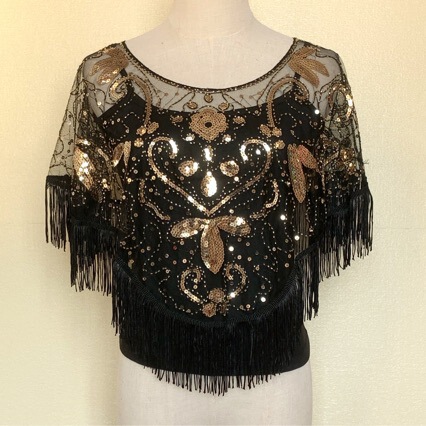European and American Banquet Thin Loose Shawl Mesh Tassel Shawl Dress Shawl Waistcoat Outer Ball Sequin Blouse