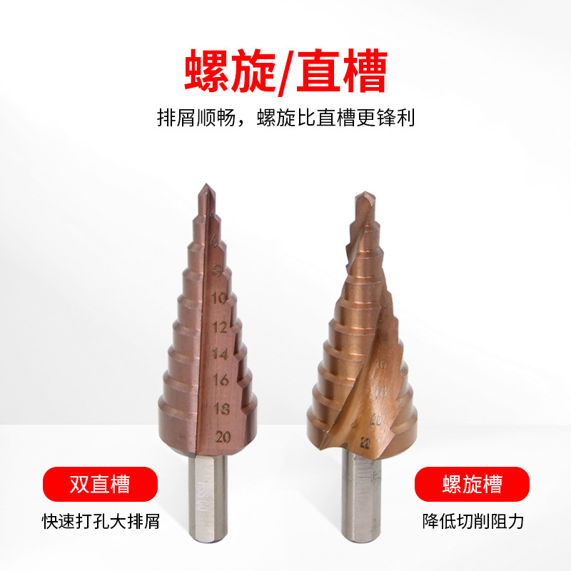 宝塔ドリルm35コバルトを含む階段穴拡器ステンレス金属穴開け器スパイラルテーパー穴開けドリル|undefined