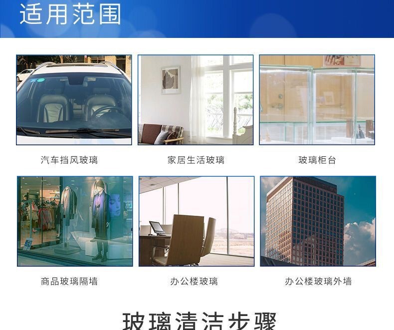 Car glass water oil film remover, front windshield cleaner, oil film remover, stain remover, cleaning agent, maintenance products