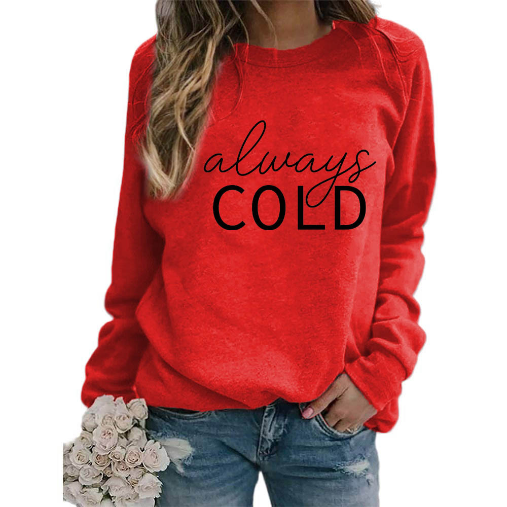 Comercio exterior transfronterizo suministro europeo y americano FRÍO impreso cuello redondo más tamaño europeo suelta casual Otoño e Invierno de las mujeres