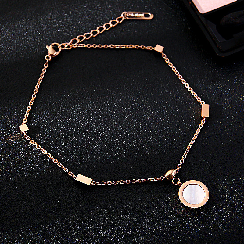 Wenjian Nuevo Romano Digital colgante de acero de titanio Tobillera anti-alergia Internet celebridad Nueva tobillera sexy para las mujeres