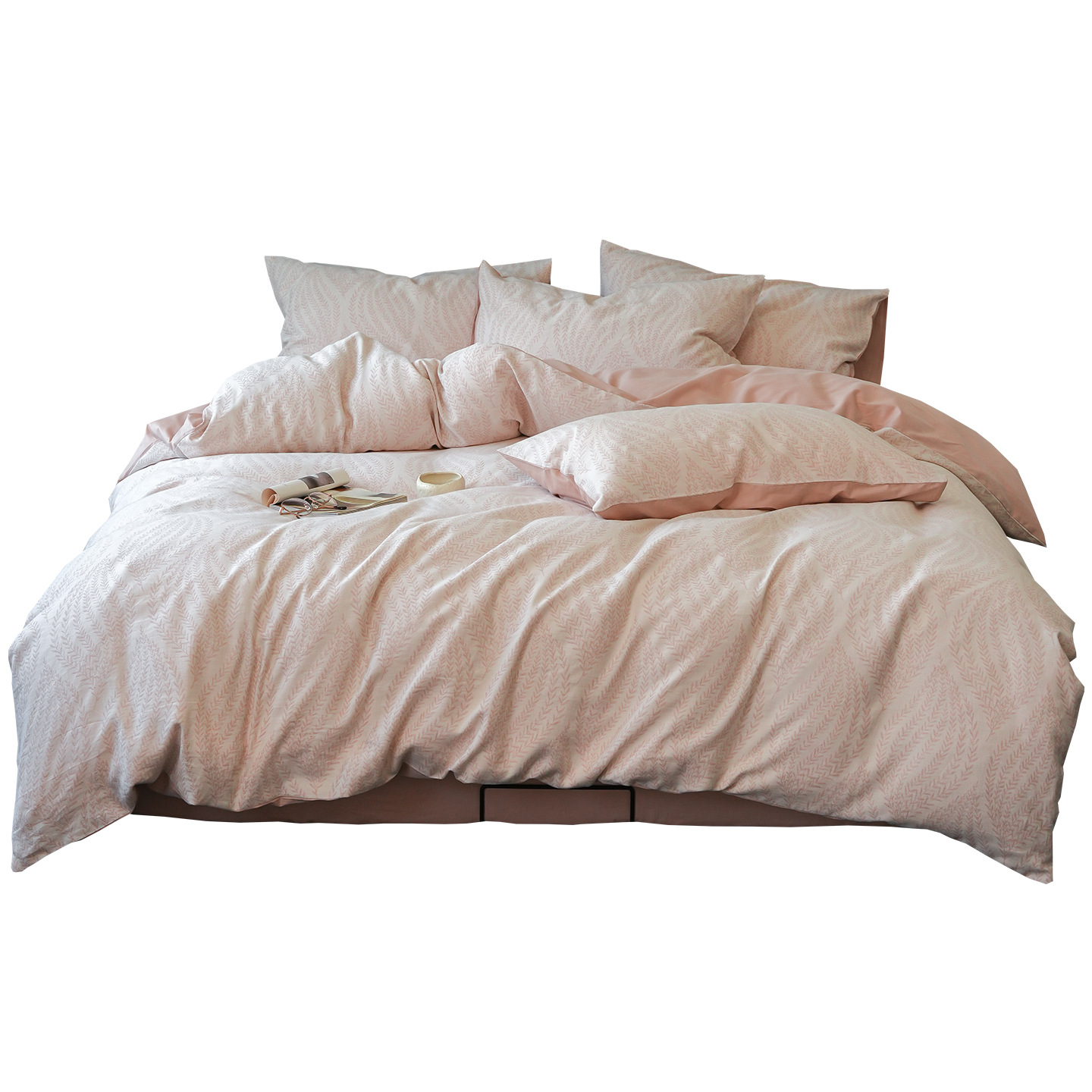 60S triple hilo de algodón jacquard de cuatro piezas set 100 algodón puro simple sábanas de cama de alto nivel otoño invierno ropa de cama