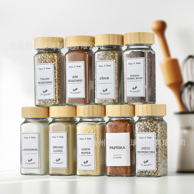 Marco giratorio de bambú y madera de estilo europeo para soporte de perfumes de múltiples latas de acabado de botellas de condimentos y paquete combinado de soporte de botellas giratorias
