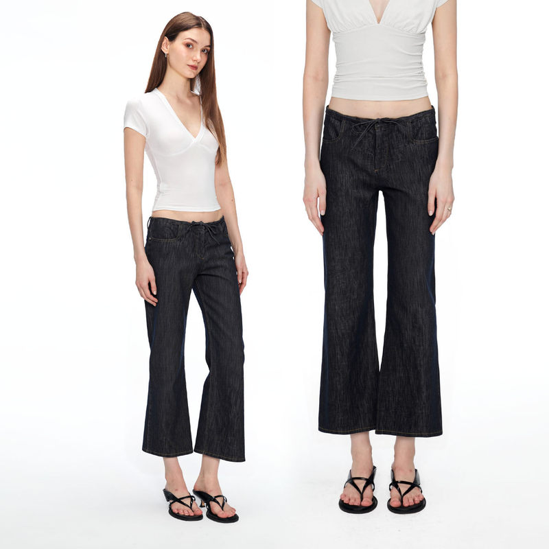 Slightly flared cropped pants, versatile, lightweight, original color, low-waist bell-bottom pants, 2026 summer new style, casual workwear jeans for women Slightly flared cropped pants, versatile, lightweight, original color, low-waist bell-bottom pants, 2026 summer new style, casual workwear jeans for women