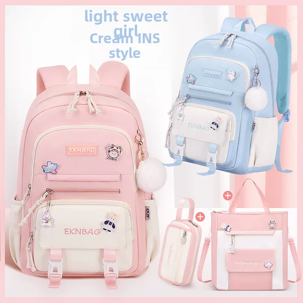 2026 New Model Student Children's Schoolbag for Girls in Grades 5-6, Waterproof Backpack, Large Capacity Oxford Cloth