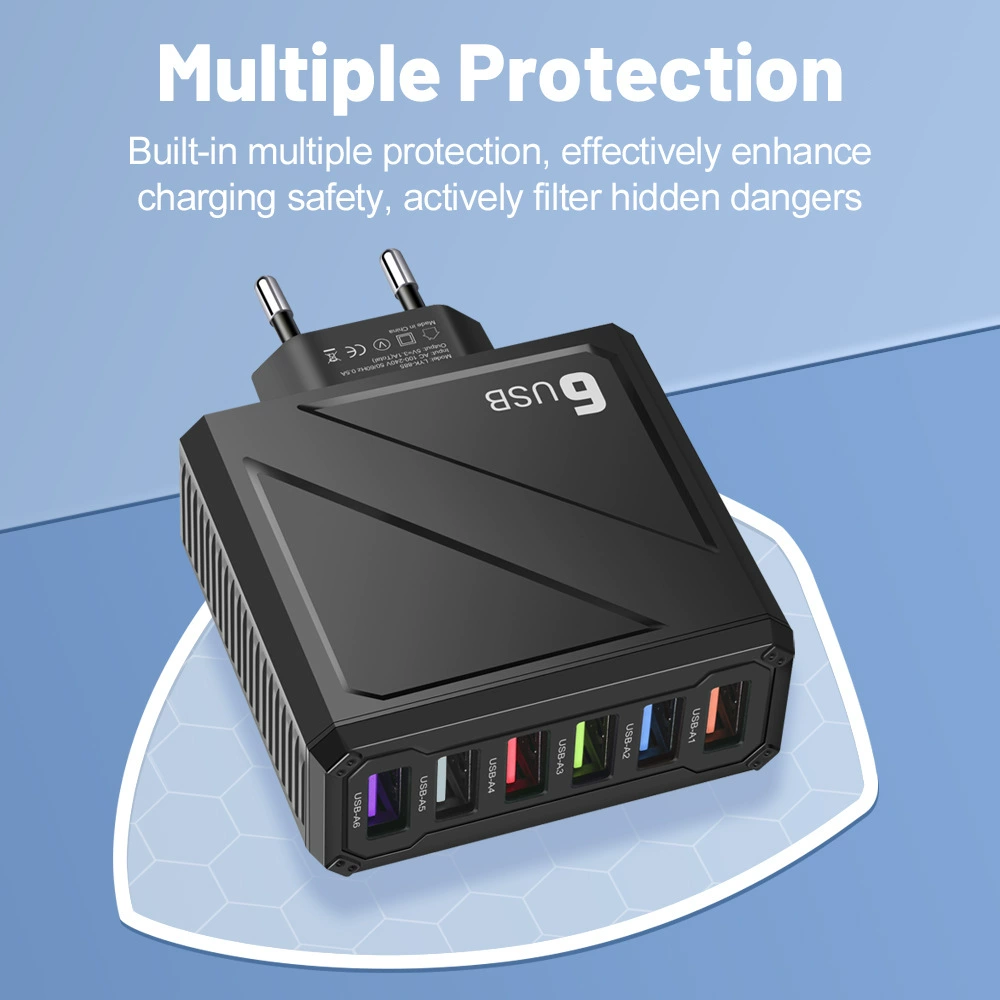 [Зарядное устройство 3.1A с 6 USB для телефонов, блок питания, европейские/британские/южнокорейские вилки]