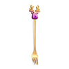 Cute donut, mixing stick, coffee fruit fork, dessert spoon