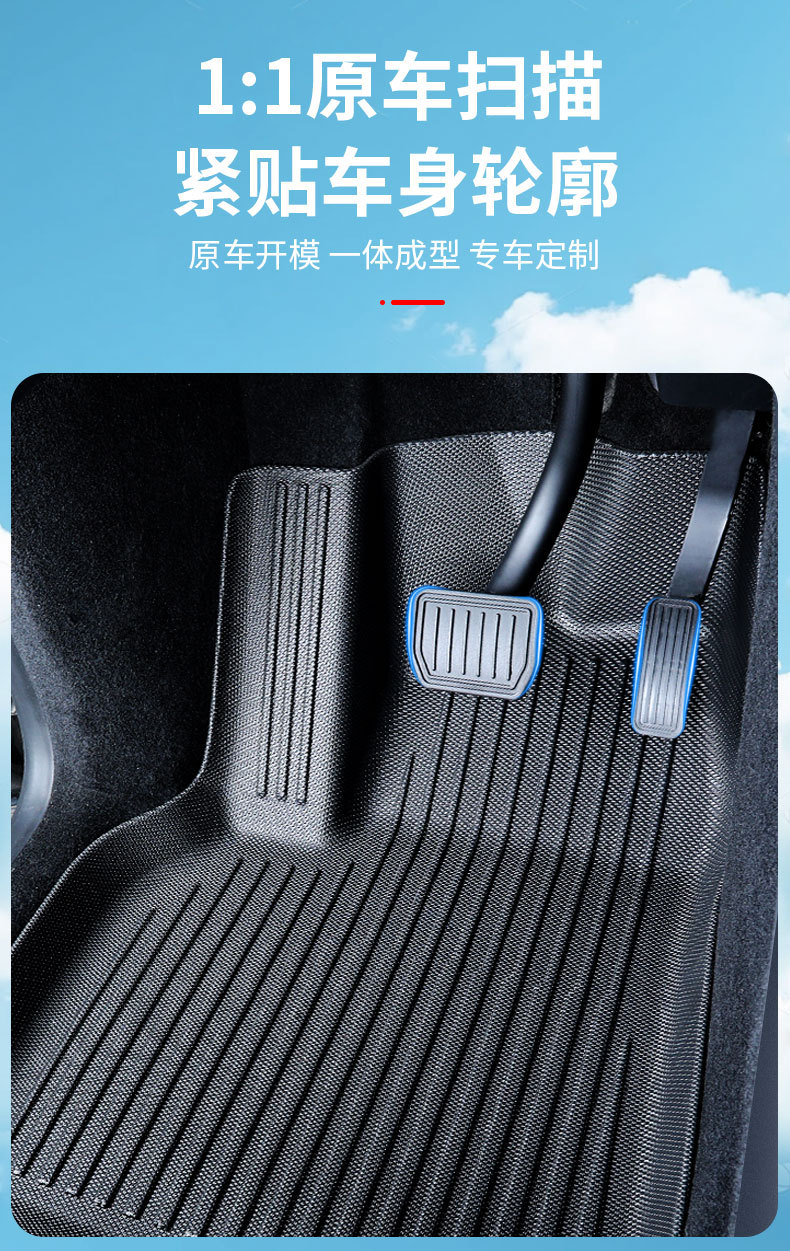 Suitable for Tesla Model Y New Version Car Floor Mats 25 Car Trunk Mats Special Tpe Floor Mats