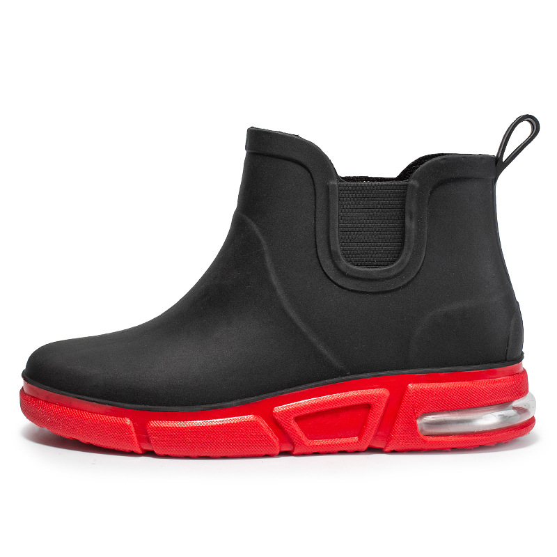 Botas de lluvia antideslizantes a juego de color de moda para hombres cortas resistentes al desgaste impermeables Botas de lluvia bajas cocina lavado de coches pesca trabajo cubierta de goma zapatos