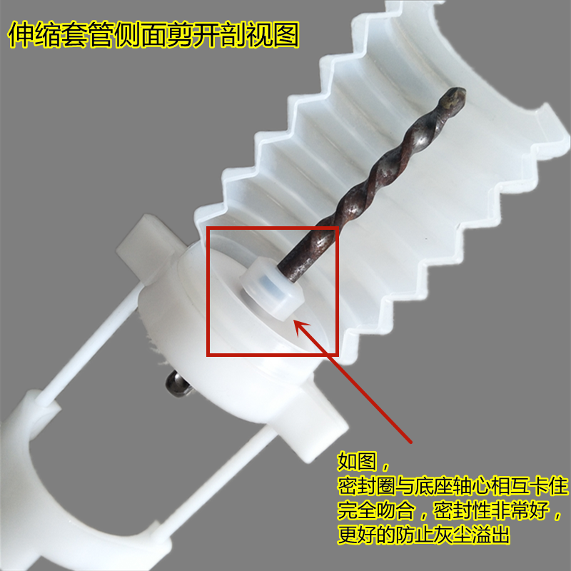 cubierta de polvo de martillo eléctrico agujero cubierta de polvo que recibe ceniza impacto perforación agujero cubierta de polvo completamente cerrado colector de polvo dispositivo de prevención de polvo