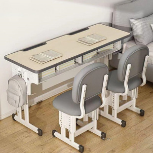 New Children's Desk Set Double Writing Desk Student Home Liftable Desk and Chair School Training Class Wholesale
