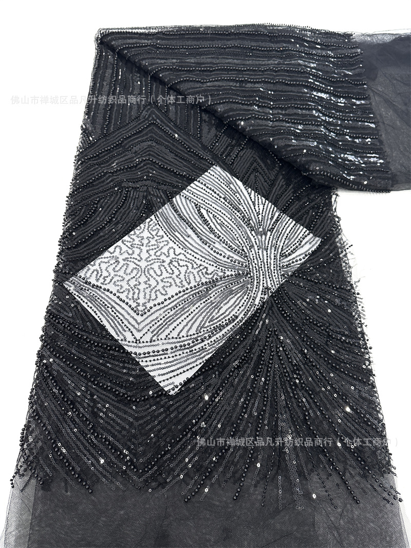 2025 nuevo punto de sequilla cuentas bordadas tela bordada vestido de boda tela de encaje vestido