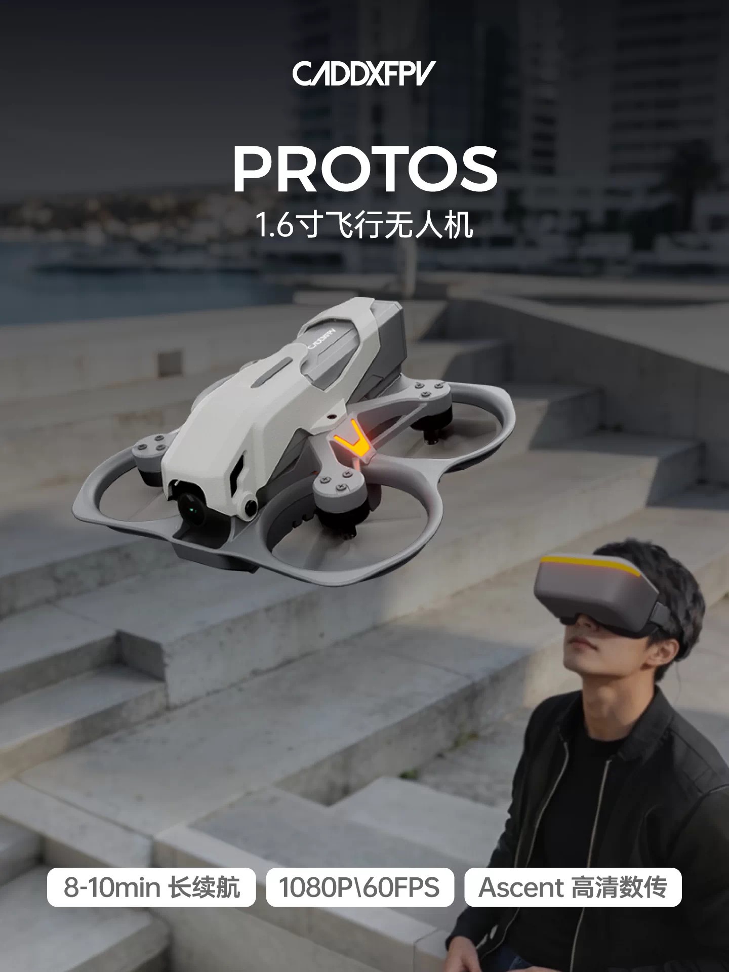CADDXFPV 1.6inch Complete Kit Protos Digital High-Definition Indoor and Outdoor FPV1s Racing Drone