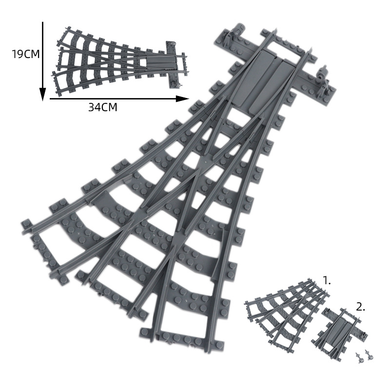 Yutong juguete ciudad tren bloques de construcción pista de tren suave/bifked track/cross track/rail recto/carril curvo