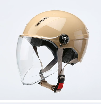 3C certification electric car helmet four seasons unisex riding battery car safety helmet motorcycle helmet customization (Motosiklet kaskı (dəbilqə)) - camel-helmet
