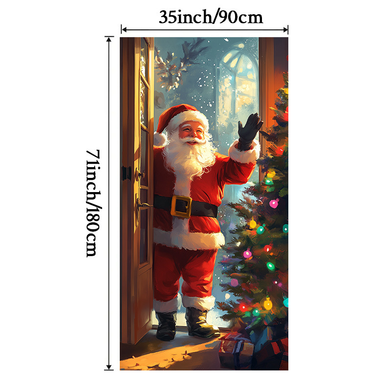 Lámparas de color de Navidad cubierta de tela decoración puerta de poliéster de alta densidad tela de fondo de Año Nuevo fiesta de puerta de entrada amueblado tapices