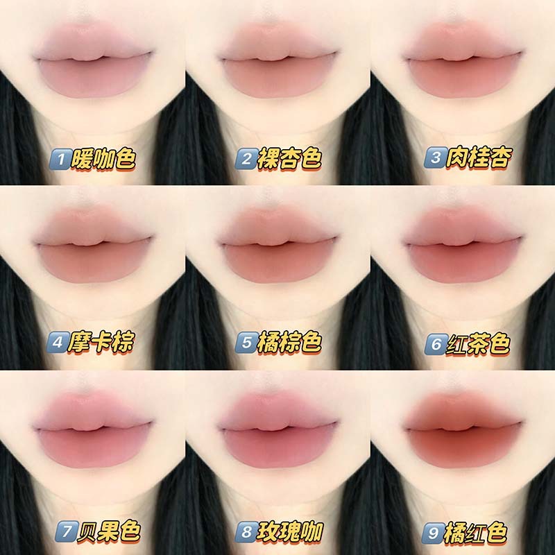 Cappuvini vitalidad oso nueve colores polvo labial mate niebla superficie natural tierna maquillaje simple lápiz labial de mujer al por mayor