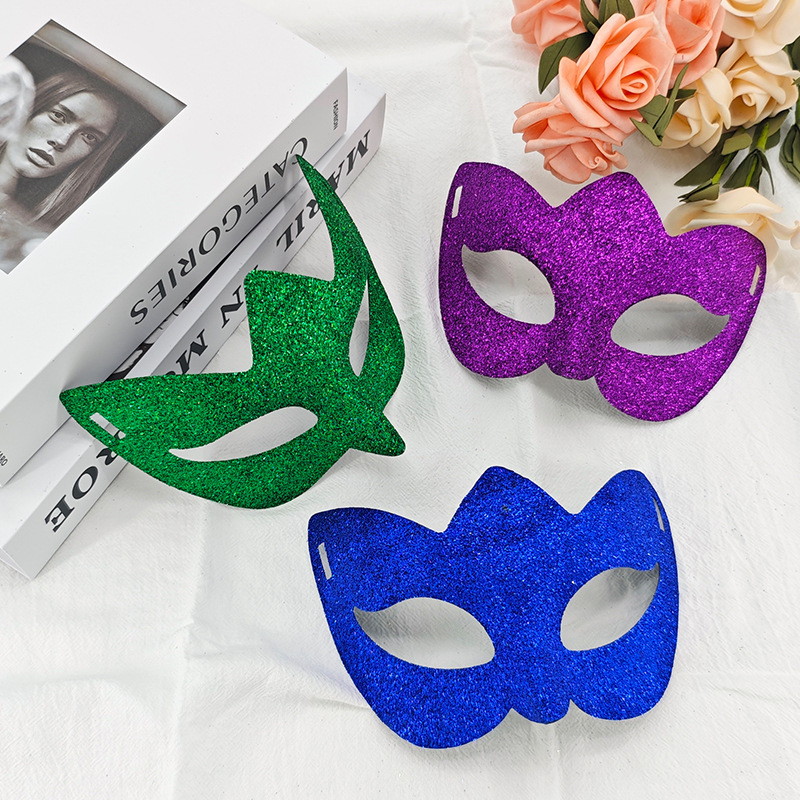 Carnaval máscara de alto valor veneciano máscara de baile polvo brillante esmaltado retrógrado máscara de mitad de cara King Eye Mask