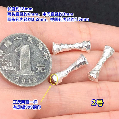 s999 pure silver bamboo knot Zərgərlik ara hissələri - f36-number-2-one