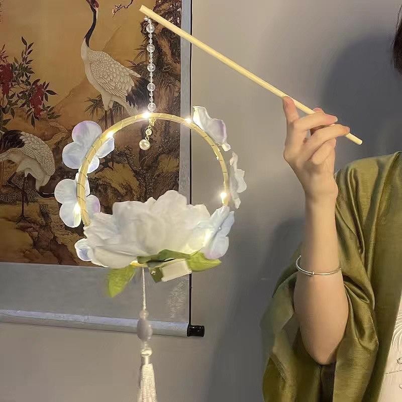 中秋節ウサギランタン子供用手作り DIY 材料パッケージ古代スタイルポータブル発光翡翠ウサギランタン屋台|undefined