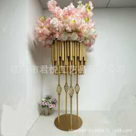 欧式家居工艺品轻奢创意铁艺步步高升花器摆婚庆路引摆件