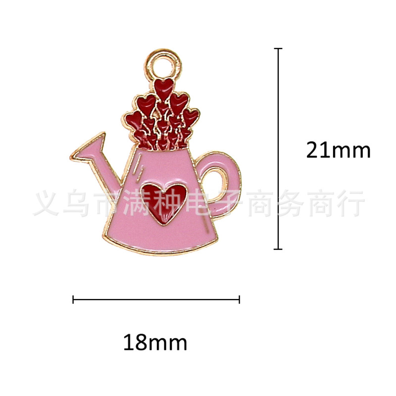 バレンタインデーピンクラブハートジュエリーアクセサリー diy ブレスレットキーホルダーネックレスペンダント合金オイルドリップペンダント|undefined