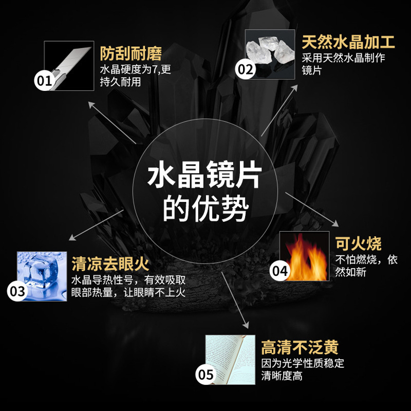 中高年女性向けの高級天然水晶老眼鏡、男性向け高精細石ガラス老眼鏡、メーカー卸売|undefined