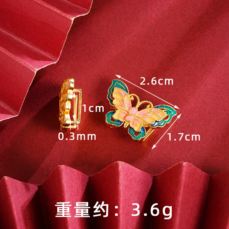 Nuevos productos retro mariposa china hueco joyería DIY accesorios de verano de alta calidad esmalte color Yiwu fuente image 8