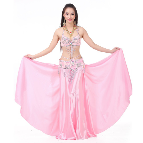 802+ double slit satin skirt belly dance suit belly dance performance costume belly dance performance suit costume