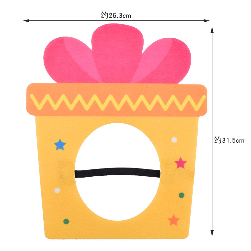 Fieltro pequeño libro rojo creativo pastel de cabeza sombrero extraño partido fotos decoración props máscara de fiesta de cumpleaños