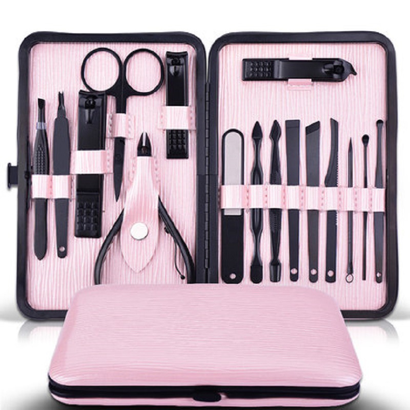 Cortadora de uñas pinzas de garganta 18 herramientas de manicura caseras de manicura conjunto de cuchillos de pedicura piezas de manicura