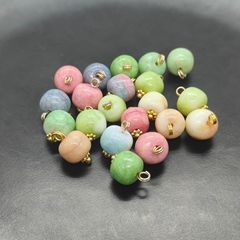 旗袍圓柱雙色紐扣仿玉石高腳扣子中式唐裝漢服旗袍扣子帶花托紐扣