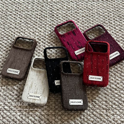 Capa polar de veludo maciço de outono e inverno para iphone1