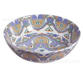 伊朗纯手工波斯陶瓷洗手盆中东釉下彩台上盆出口阿拉伯新疆民族风