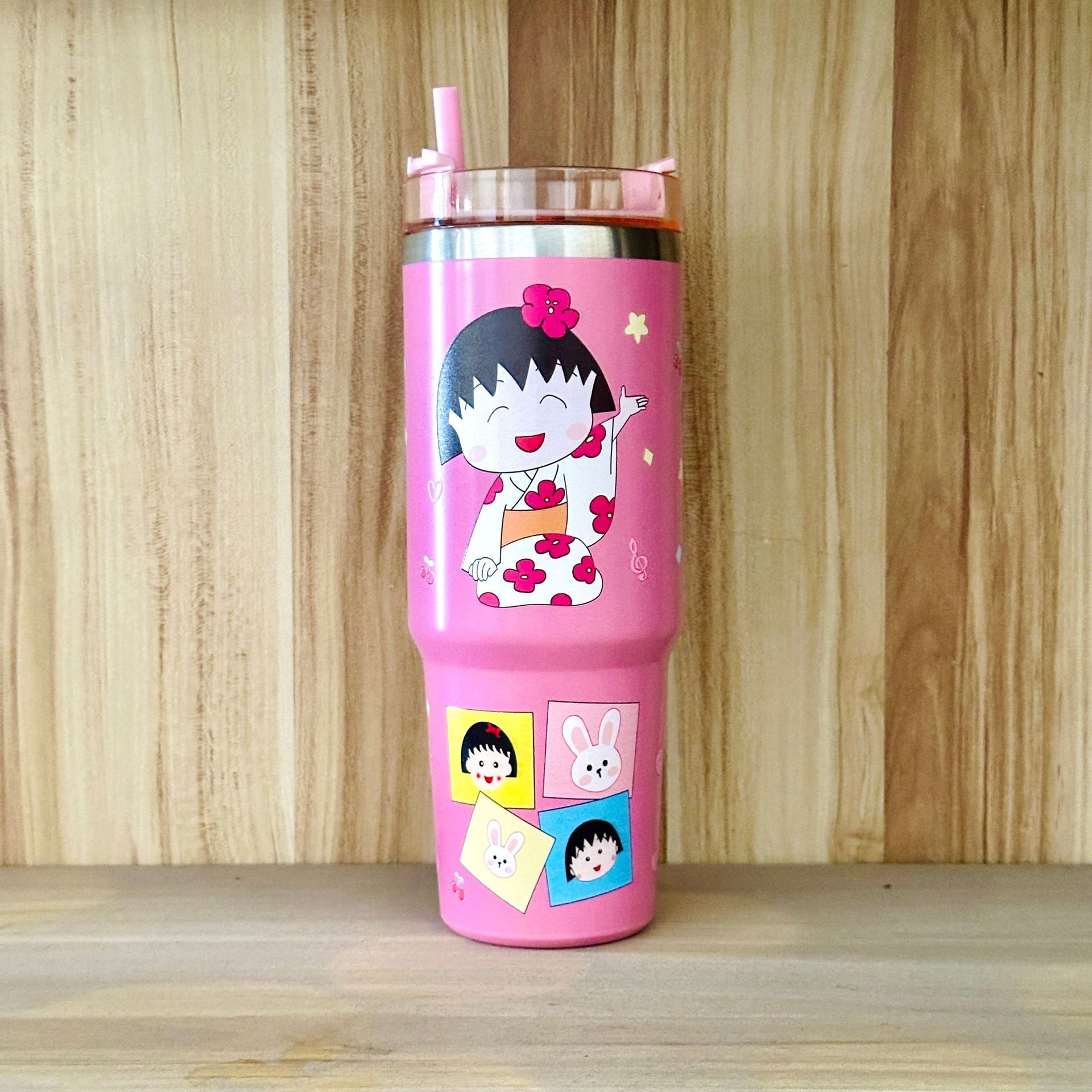 Taza de hielo de patrón de dibujos animados de anime transfronterizo Taza de coche de 30oz Taza de café de aislamiento al vacío de acero inoxidable 304